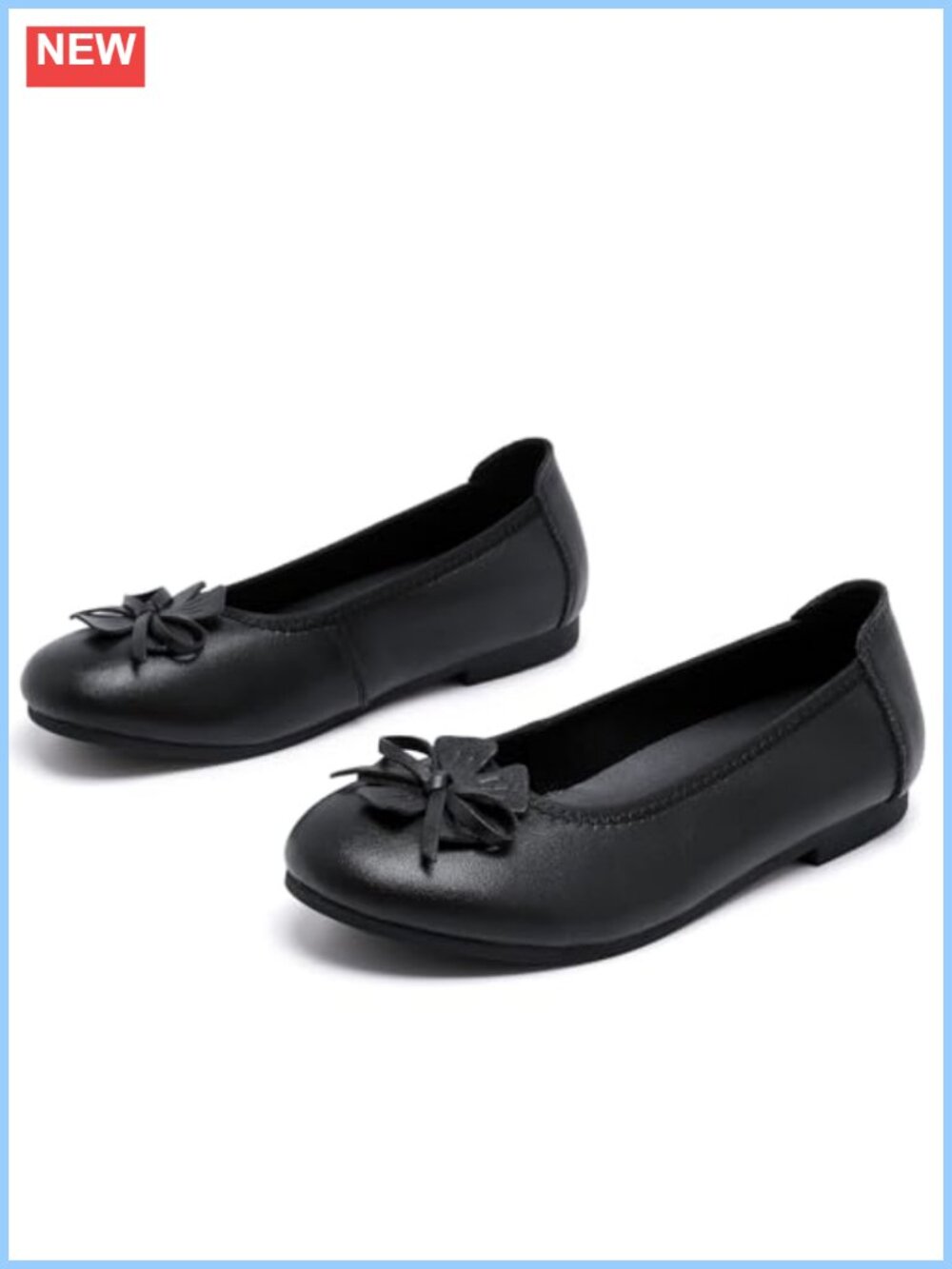 Vegan Leather Ballet Flats Slip On Comfort Walking Shoes